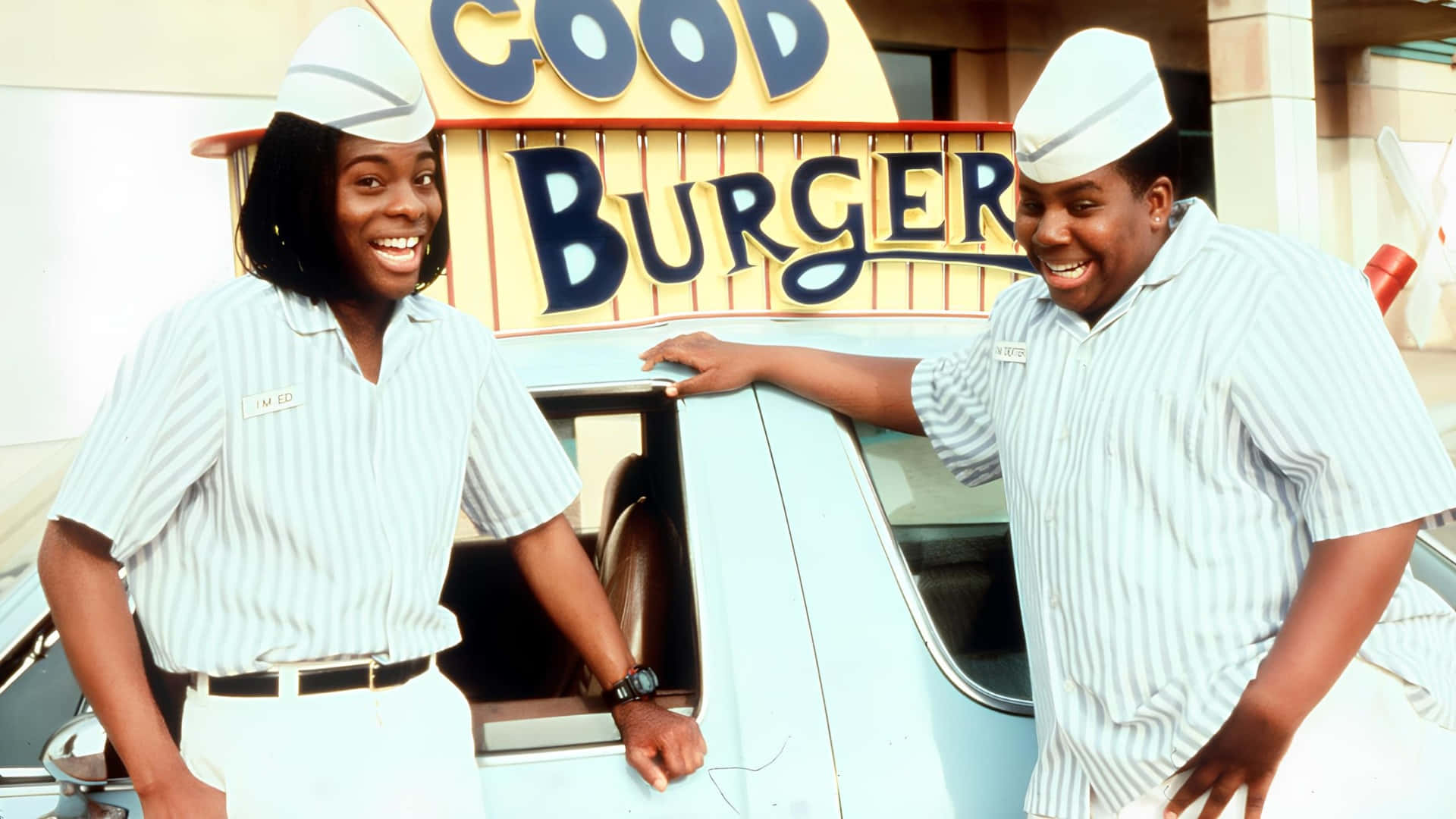 Good Burger, striped uniforms, white hats, Full HD Desktop Wallpaper