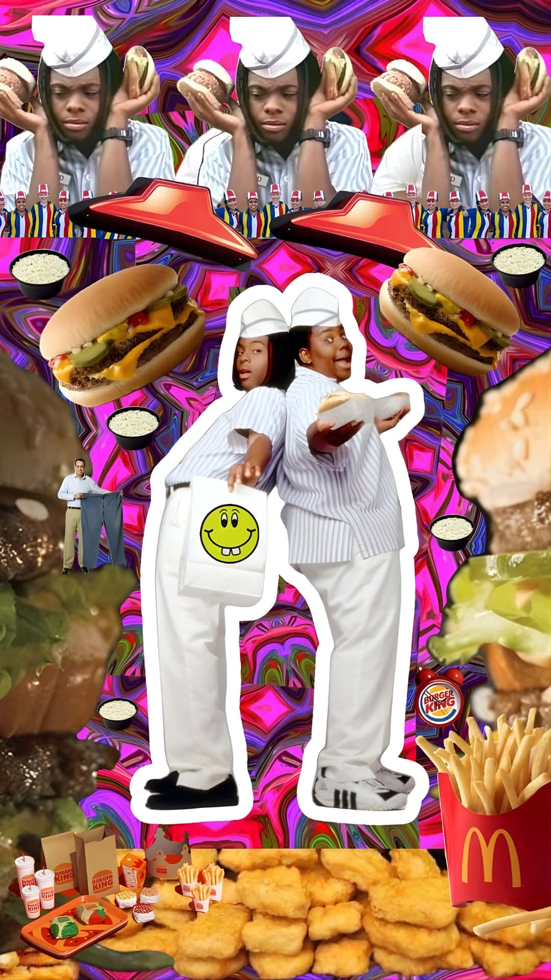 Good Burger, psychedelic pink, psychedelic purple, Full HD Phone Wallpaper