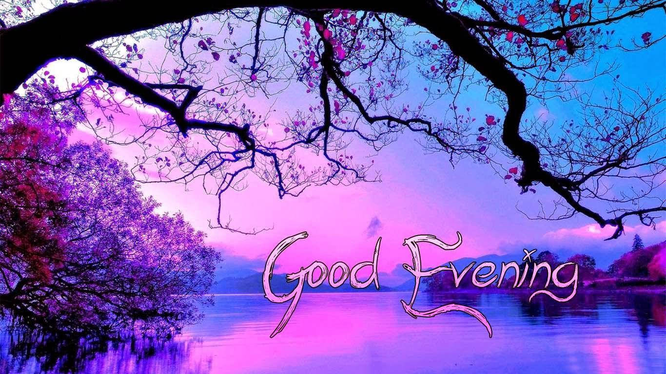 Good Evening, purple, twilight lake, HD Desktop Wallpaper