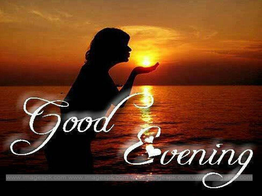 Good Evening, woman silhouette, setting sun, SD Desktop Wallpaper