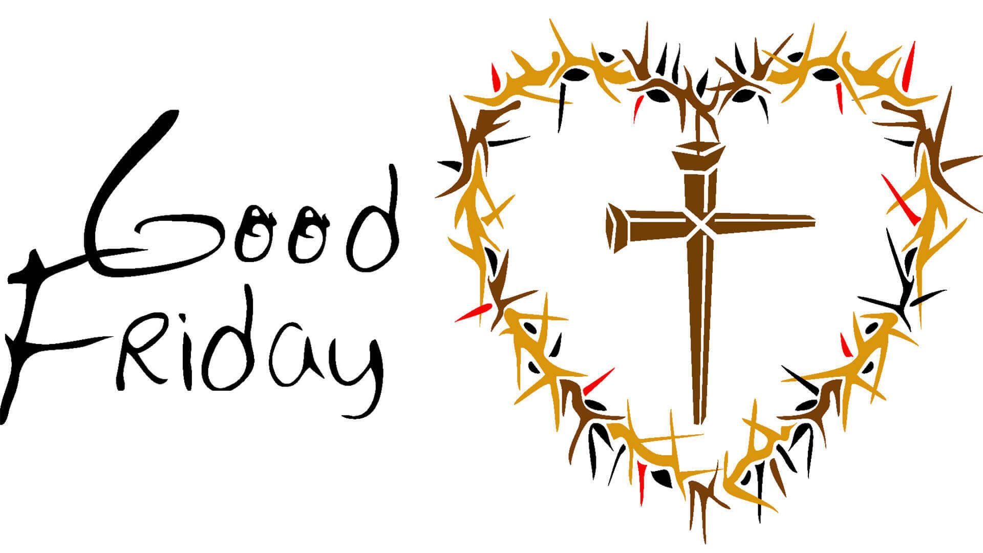 Good Friday, white, brown cross, Full HD Desktop Wallpaper