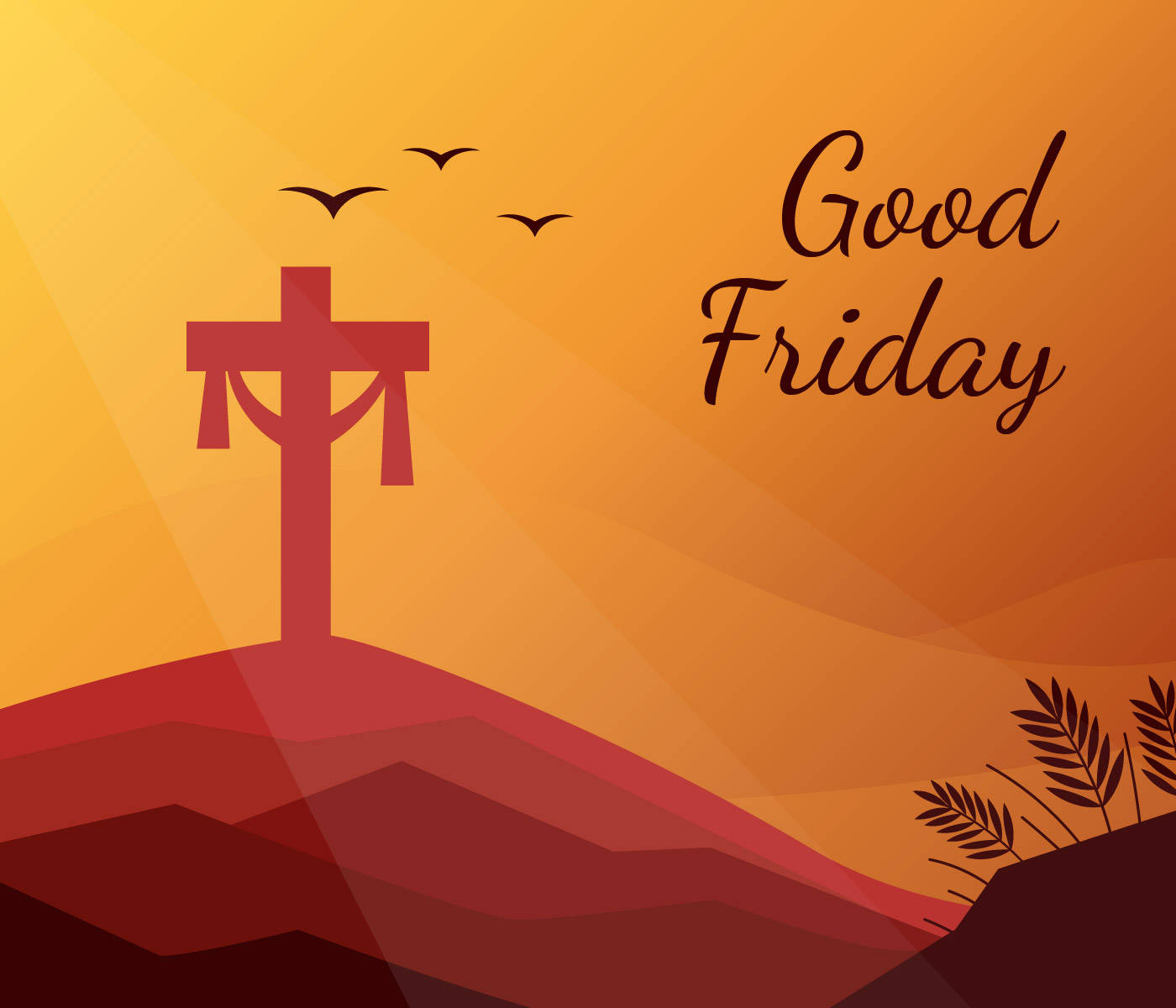 Good Friday, red cross, hill, HD Desktop Wallpaper