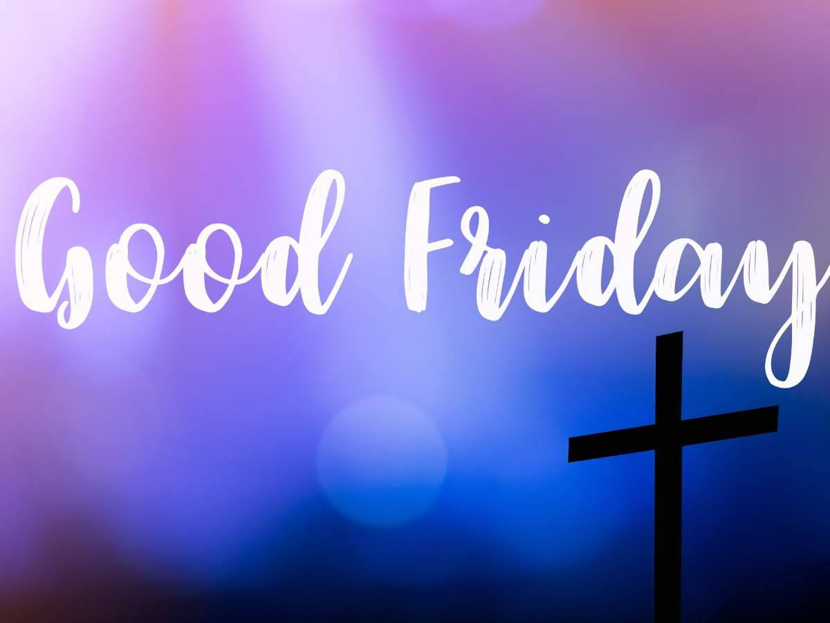 Good Friday, white cursive script, soft purple and blue gradient, SD Desktop Wallpaper