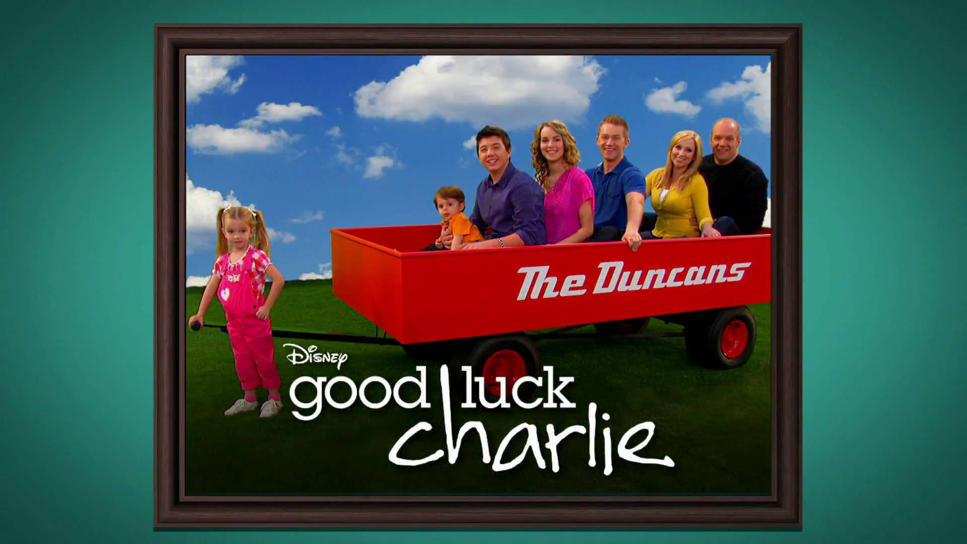 Good Luck Charlie, red wagon, young girl in pink, Full HD Desktop Wallpaper