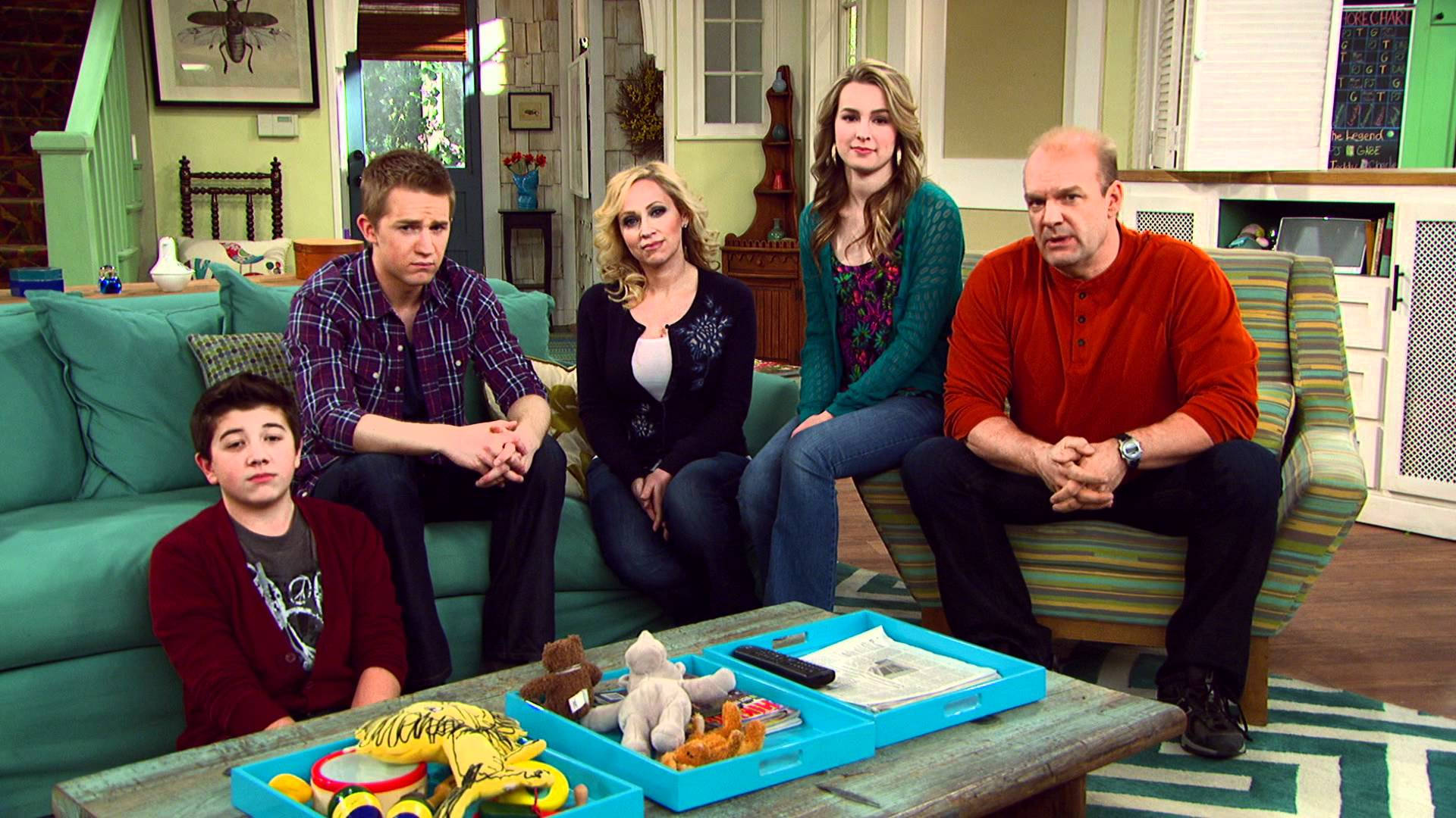 Good Luck Charlie, teal couches, colorful toys, Full HD Desktop Wallpaper