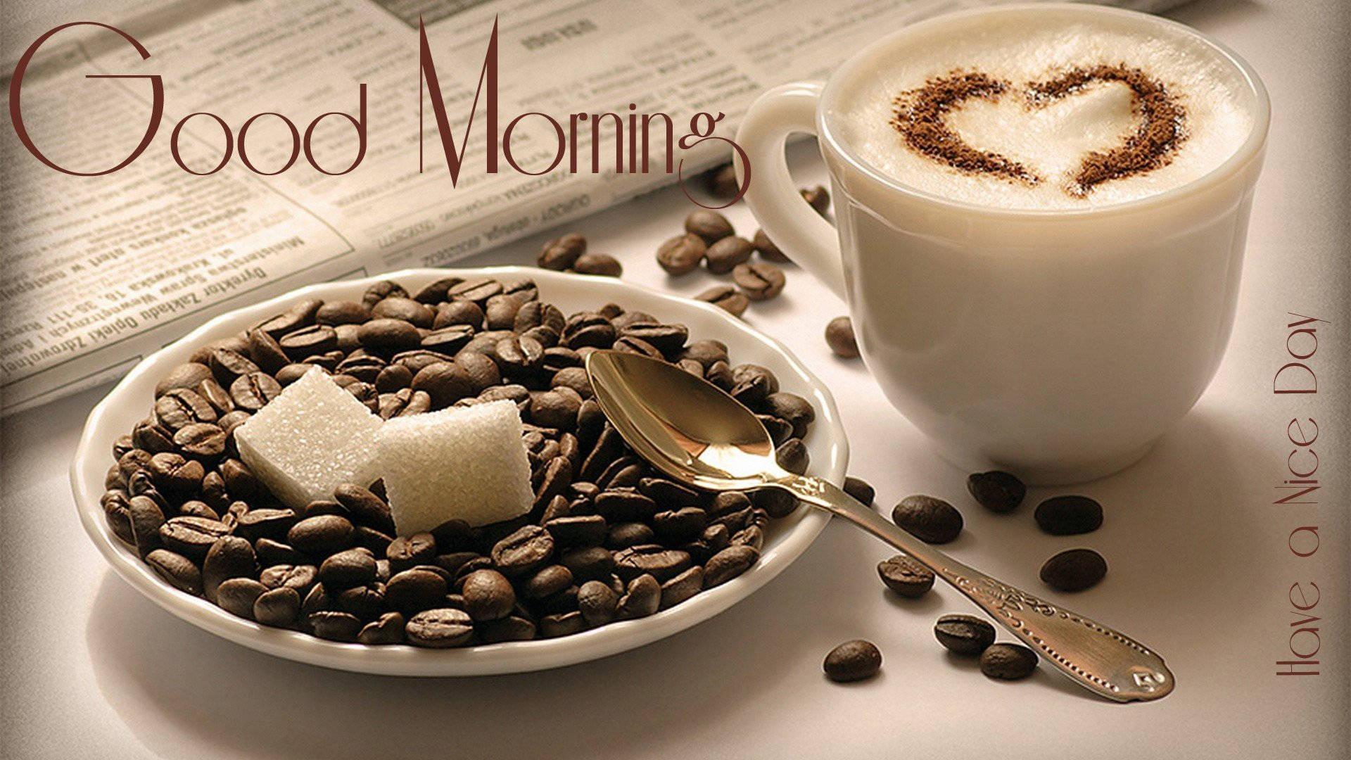 coffee, steaming cup of coffee, heart-shaped foam, Full HD Desktop Wallpaper