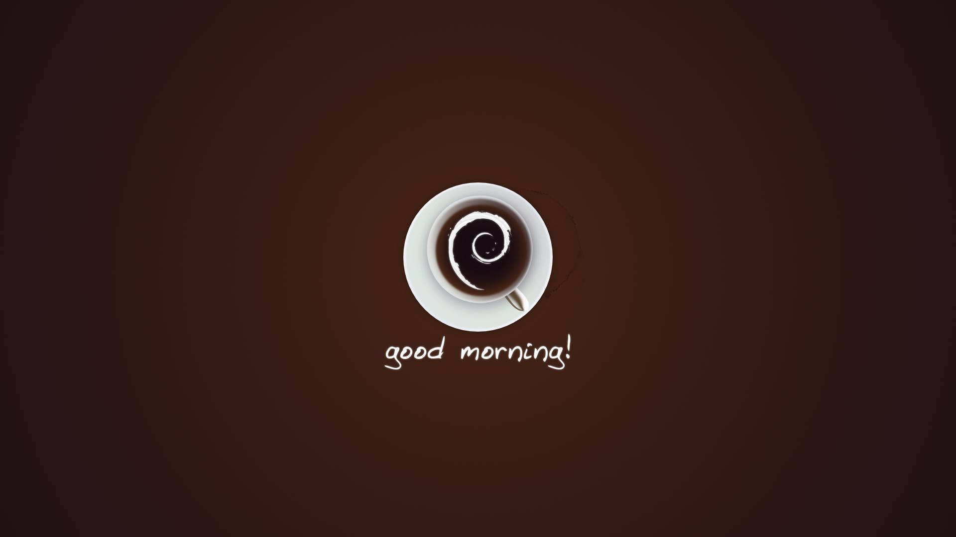 Good Morning Coffee, white coffee cup, swirling cream, Full HD Desktop Wallpaper