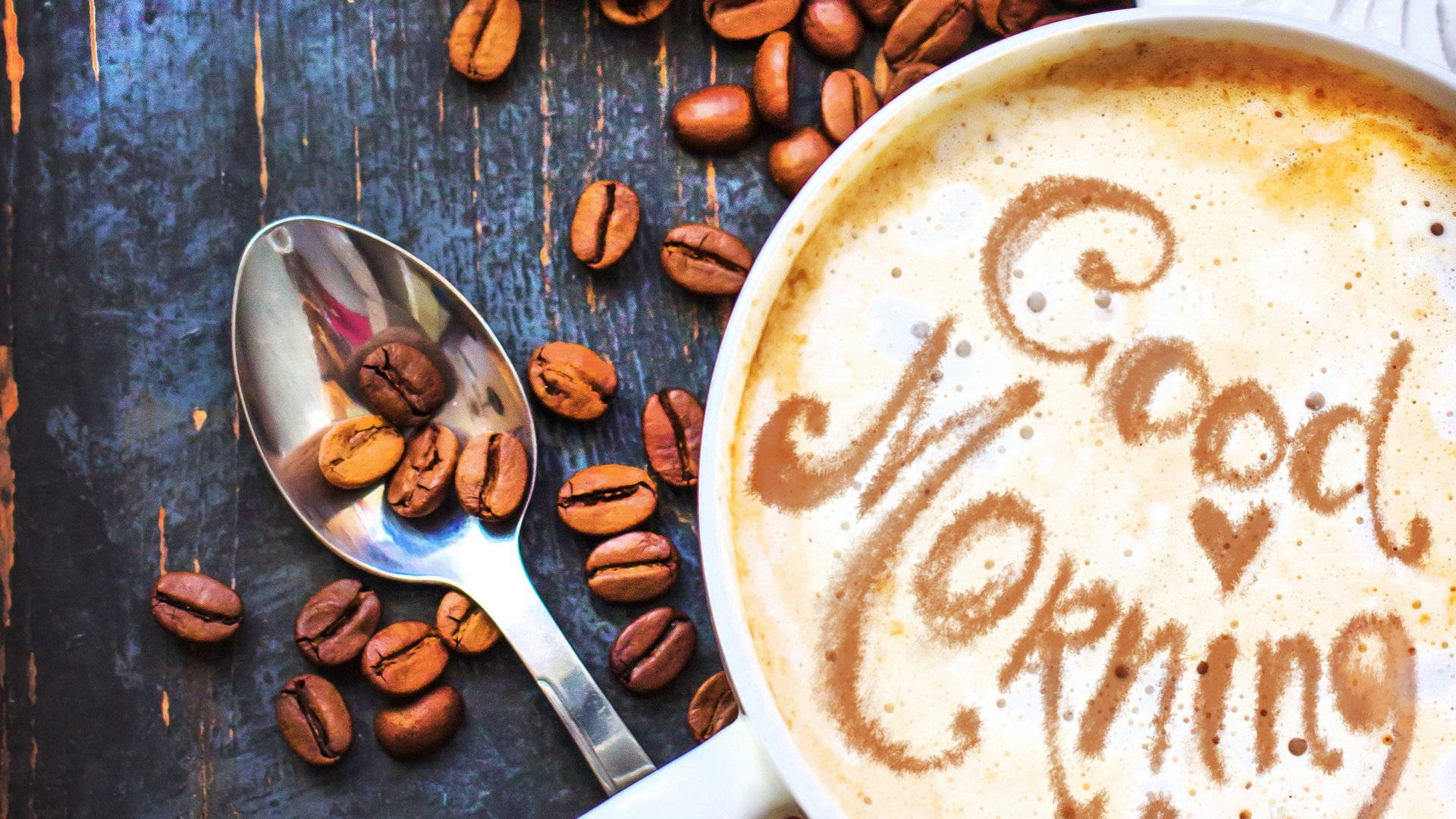 Good Morning Coffee, mosaic art, steaming cup of coffee, Full HD Desktop Wallpaper