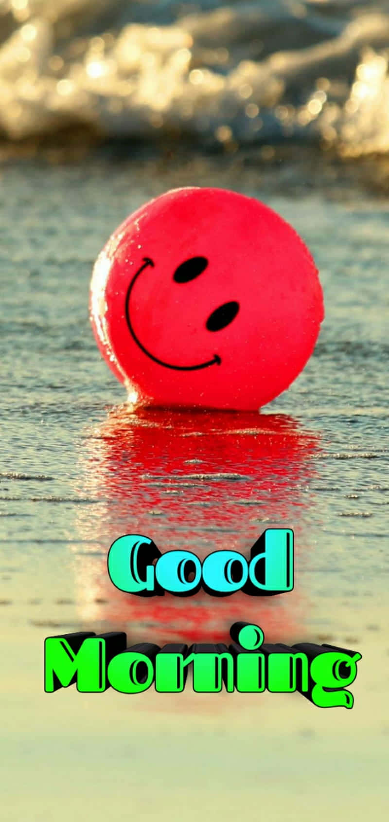 Good Morning Friday, smiley ball, ocean water, HD Phone Wallpaper