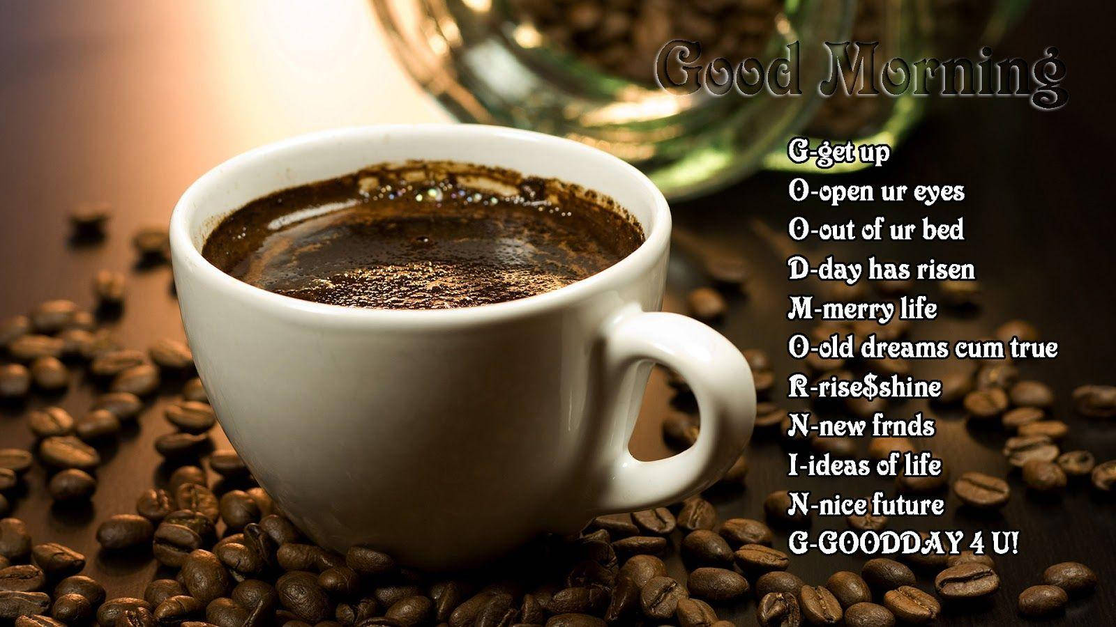 Good Morning HD, coffee cup, roasted beans, HD Desktop Wallpaper