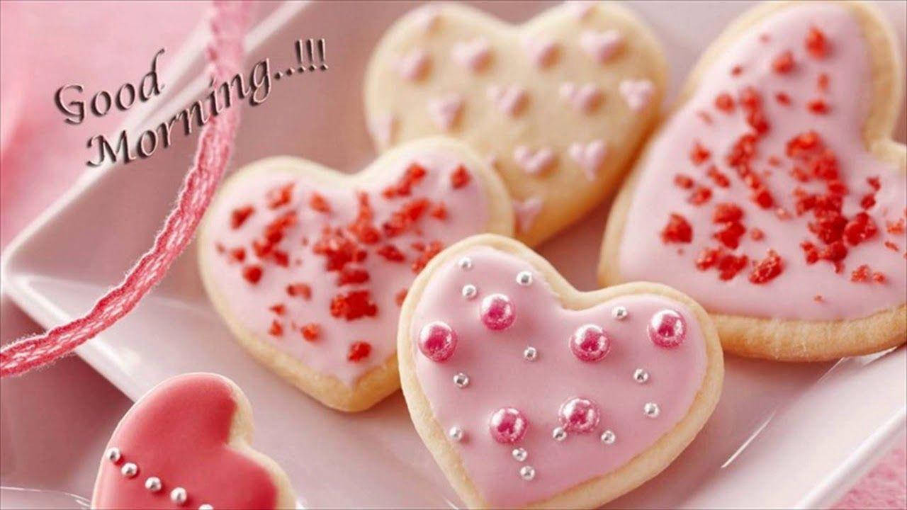 Heart-shaped cookies, pink icing, red sprinkles, HD Desktop Wallpaper