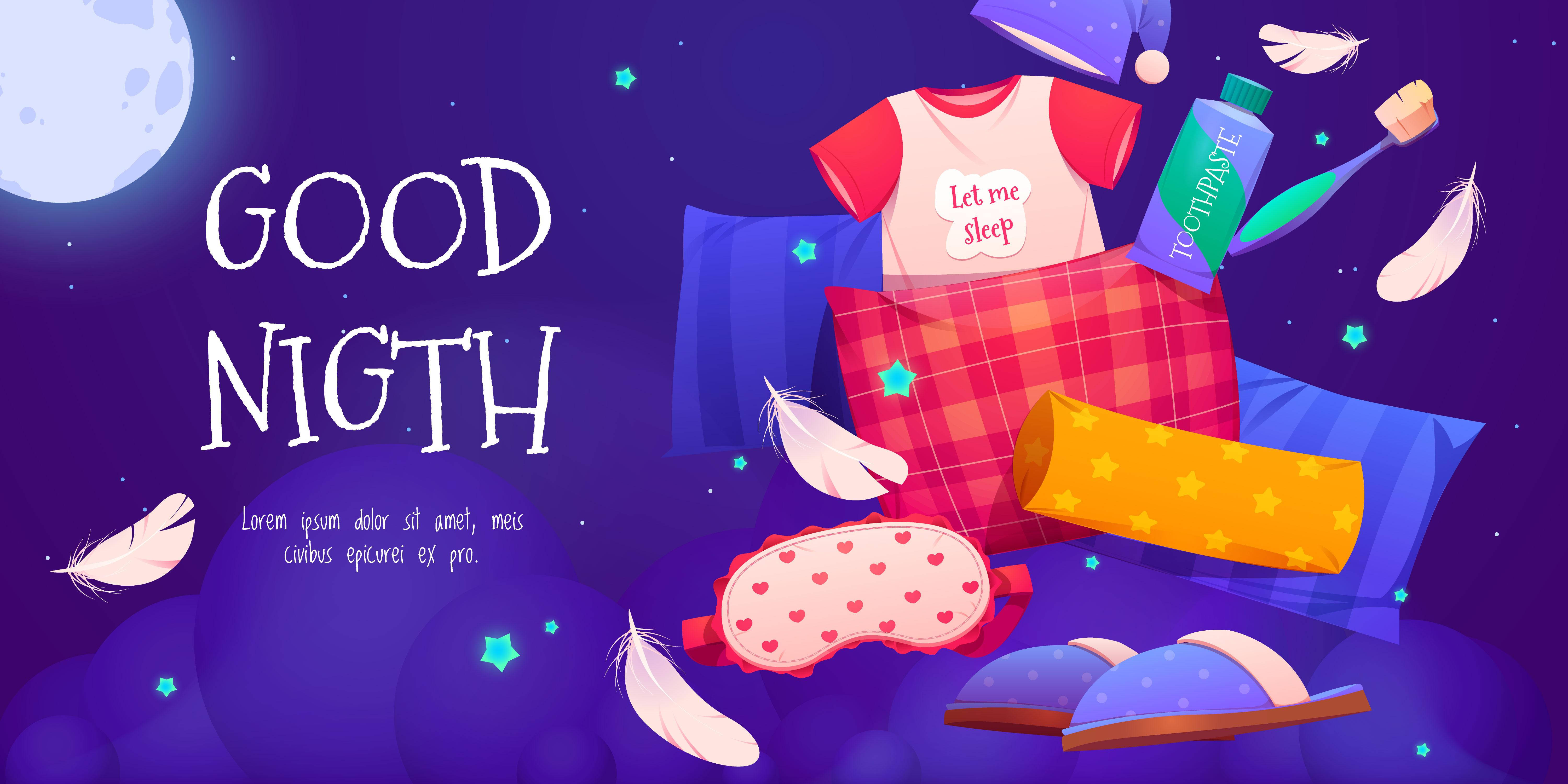 Good Night Sleepwear, moonlit purple sky, stars, 5K Desktop Wallpaper