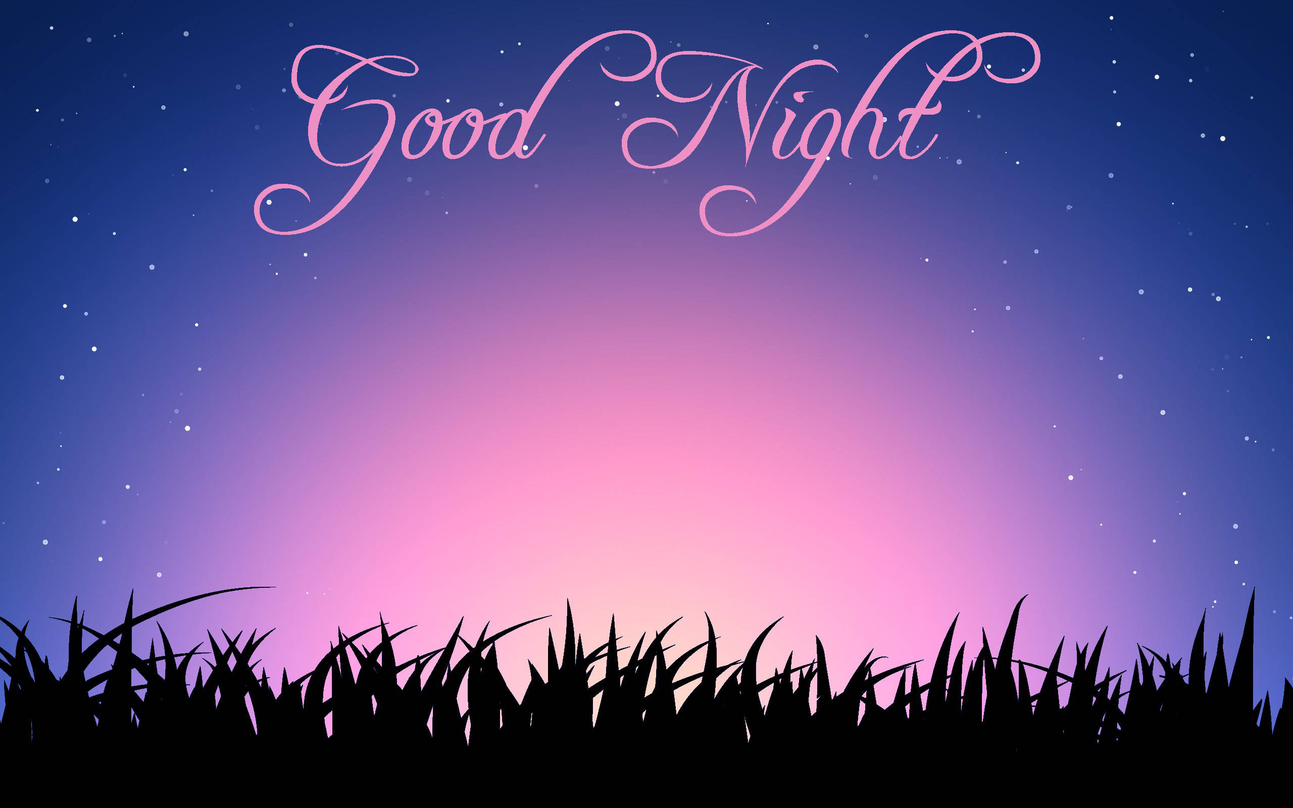 Good Night, purple sky, starry twilight sky, 2K Desktop Wallpaper
