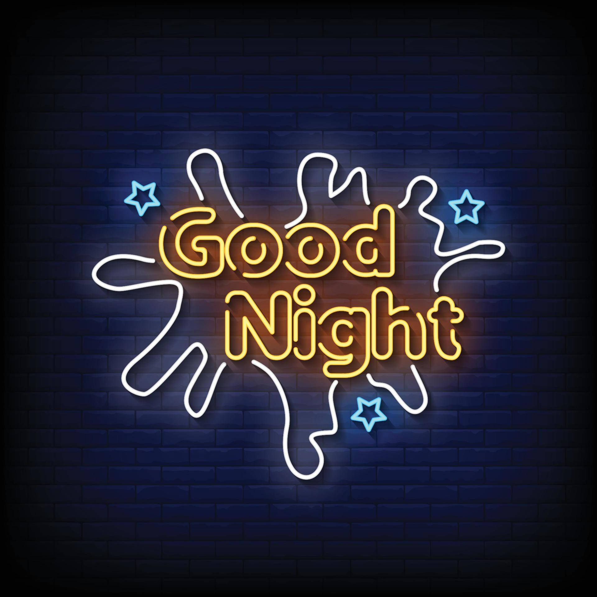 Good Night, neon sign, yellow, Full HD Desktop Wallpaper