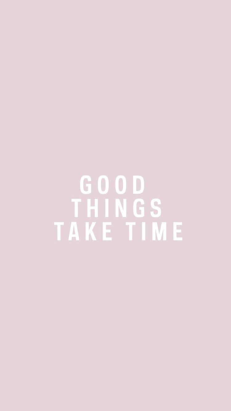 Good Things Are Coming, pastel pink, white text, HD Phone Wallpaper