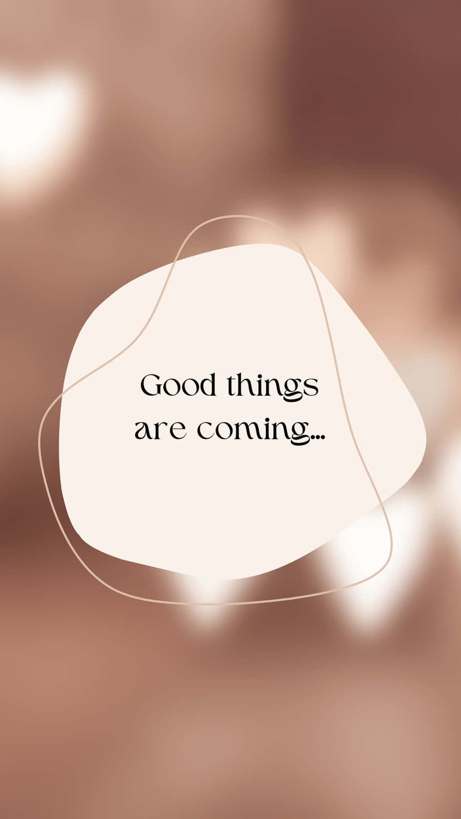 Good things are coming, beige abstract background, minimalist white shape, HD Phone Wallpaper