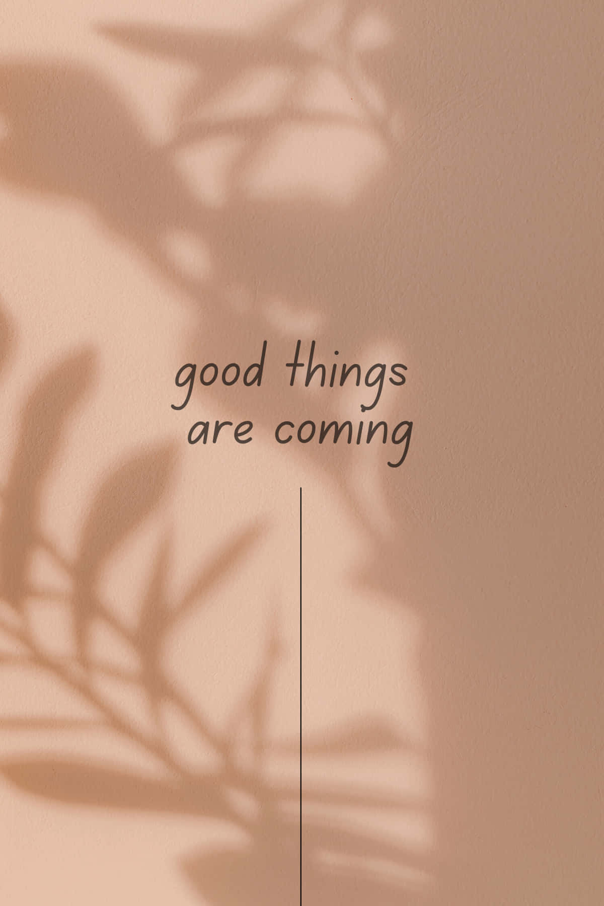Good Things Are Coming, beige, leaf shadows, HD Phone Wallpaper