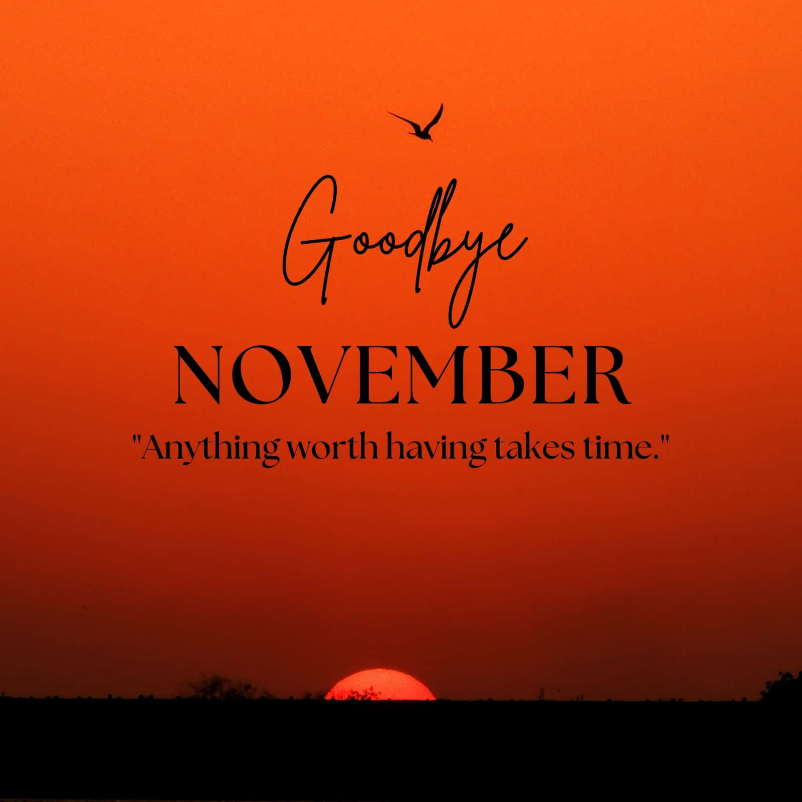Goodbye November Hello December, sunset, fiery orange, HD Desktop Wallpaper