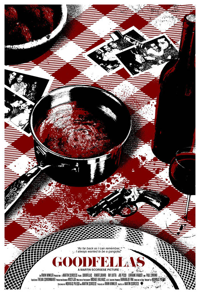 Goodfellas, stark red and white checkered tablecloth, pot of blood, SD Phone Wallpaper