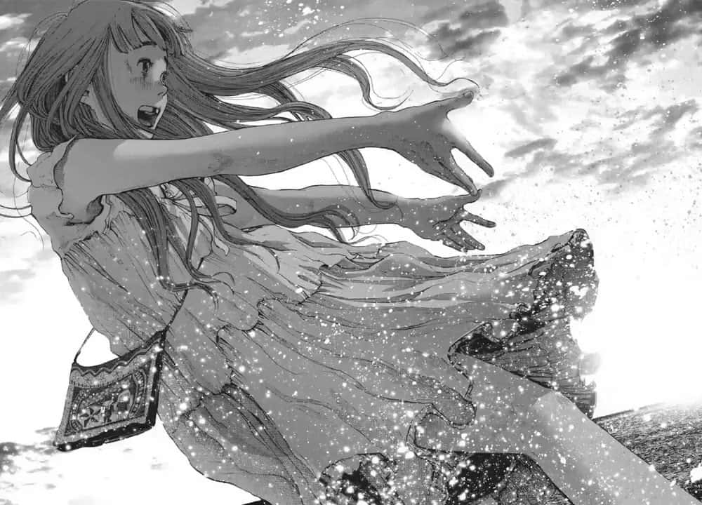 Goodnight Punpun, snowflakes, black and white anime scene, SD Desktop Wallpaper