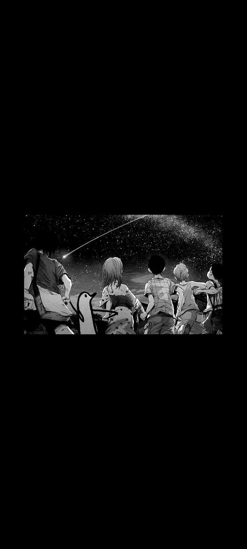 Goodnight Punpun, anime characters, starry night sky, HD Phone Wallpaper