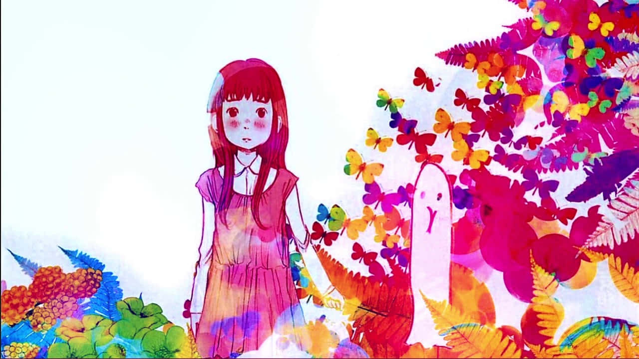 Goodnight Punpun, pink dress, ghostly figure, HD Desktop Wallpaper