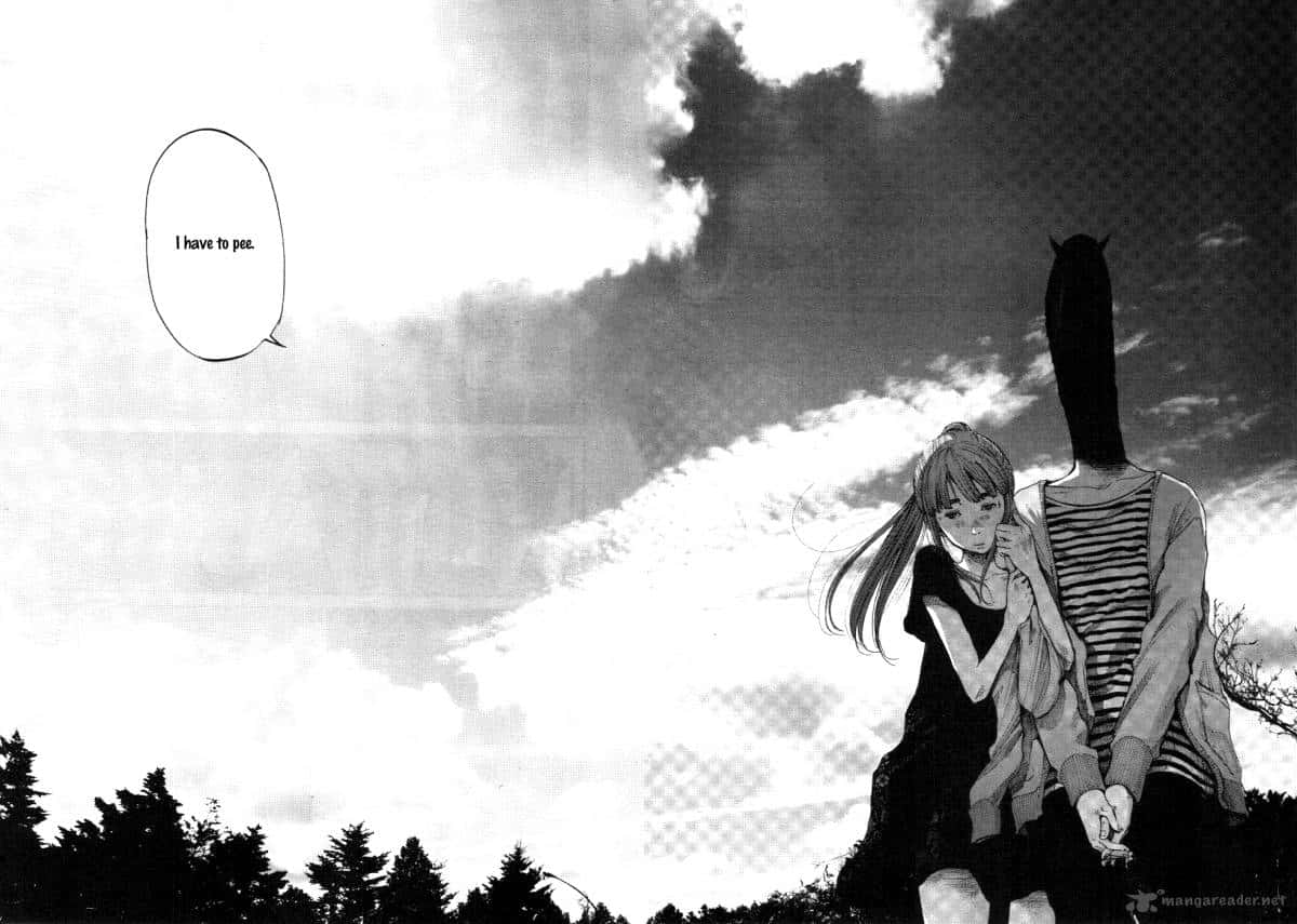 Goodnight Punpun, black and white, two people, SD Desktop Wallpaper