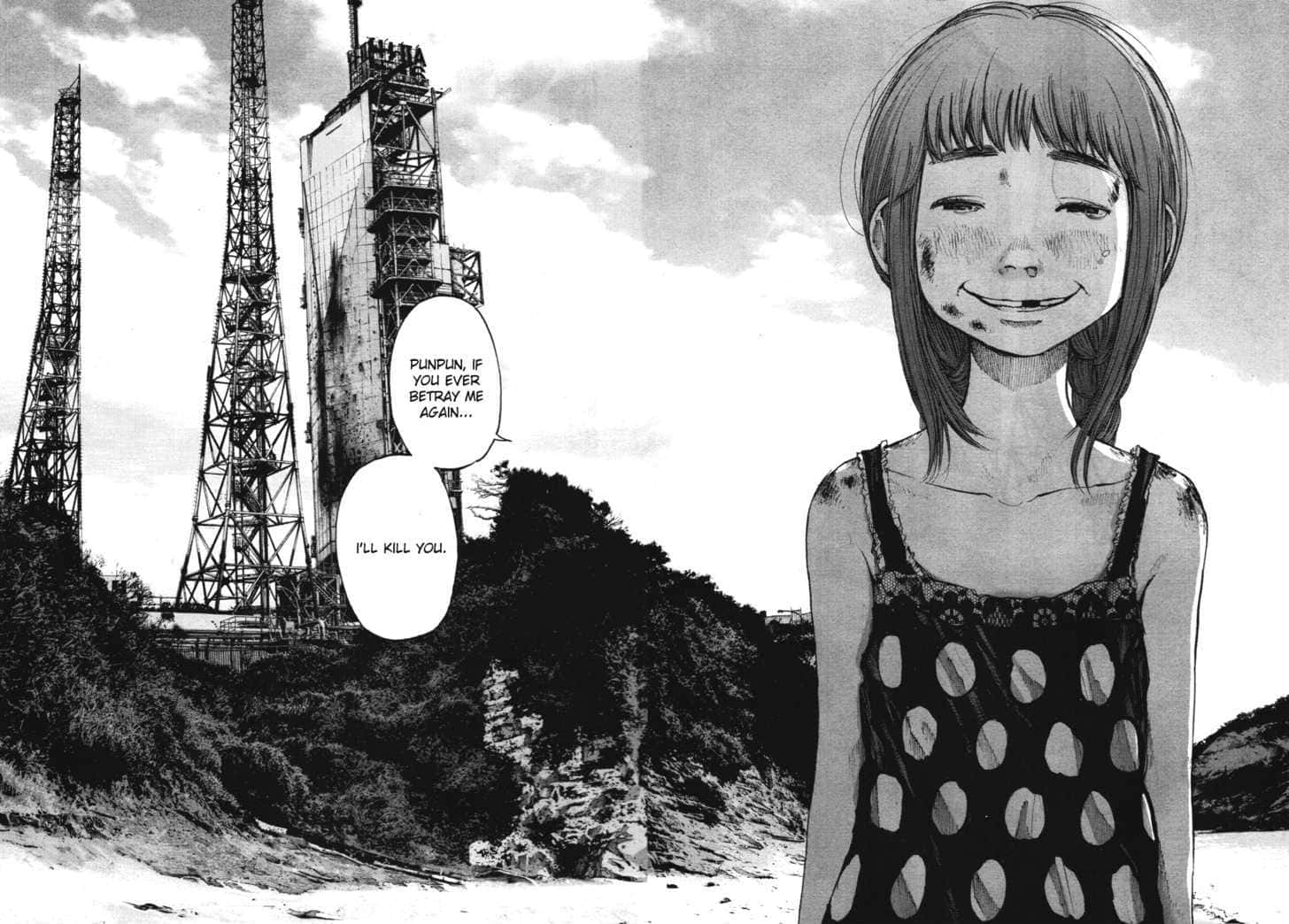 Goodnight Punpun, manga panel, girl with a forced smile, HD Desktop Wallpaper