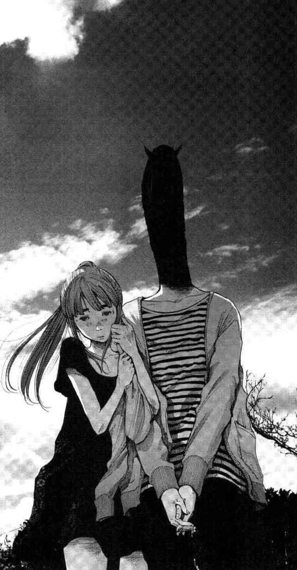 Goodnight Punpun, horse head, cloudy sky, SD Phone Wallpaper