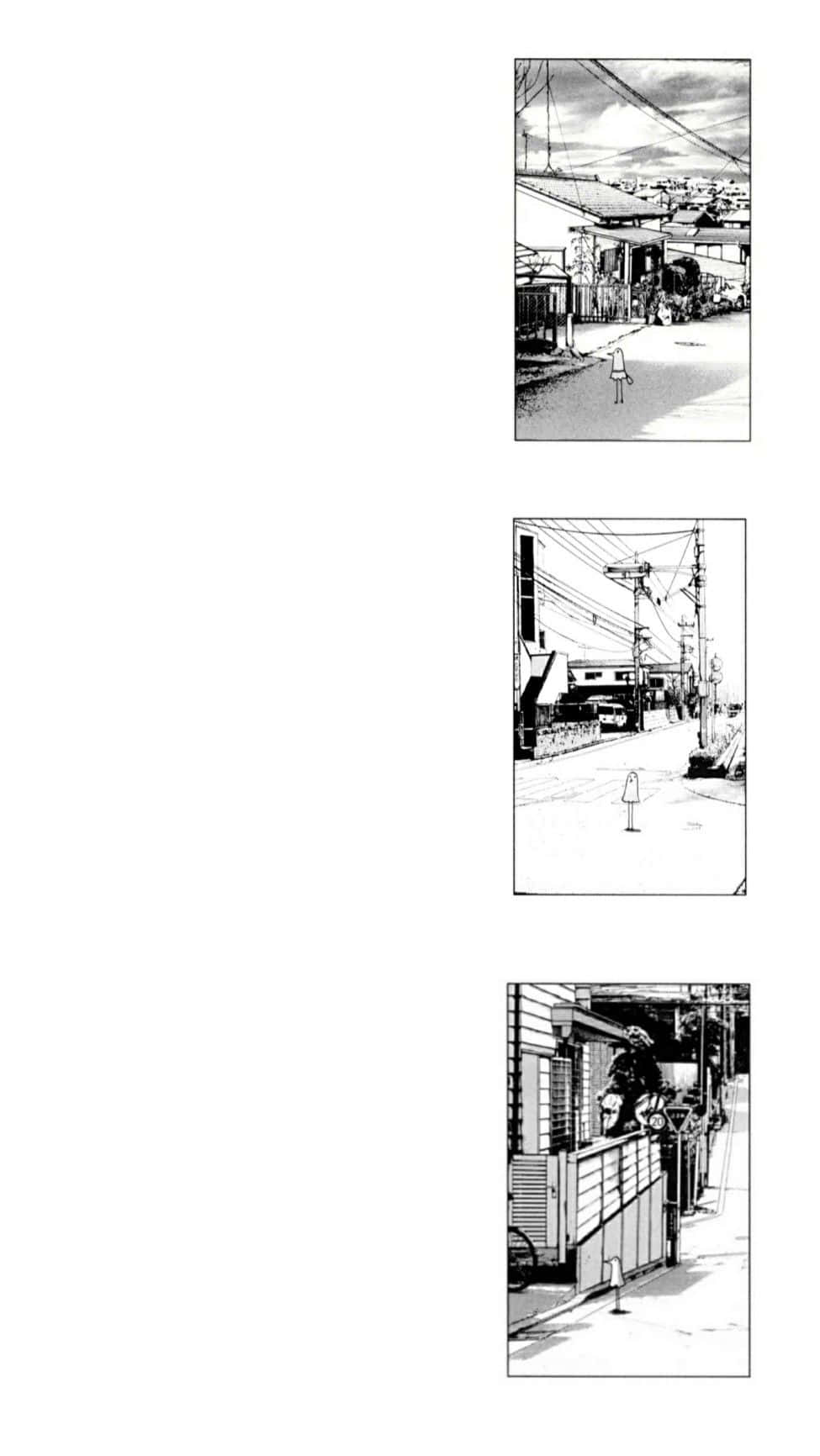 Goodnight Punpun, Japanese street, traditional houses, HD Phone Wallpaper