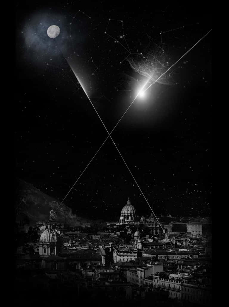 Goodnight Punpun, monochrome cityscape, night, SD Phone Wallpaper