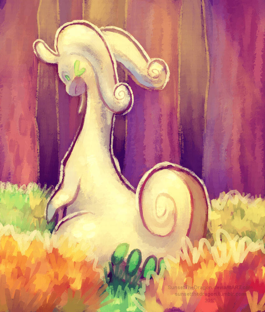 Goodra, cream-colored, spiral shell, SD Phone Wallpaper