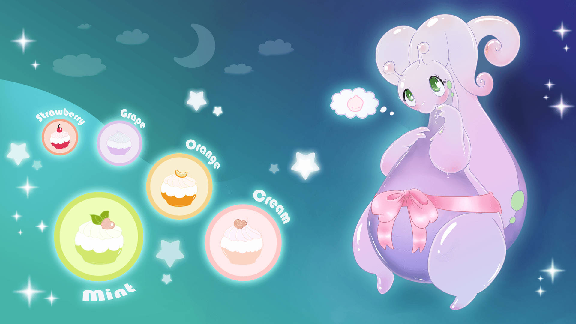 Goodra, purple, anime, Full HD Desktop Wallpaper