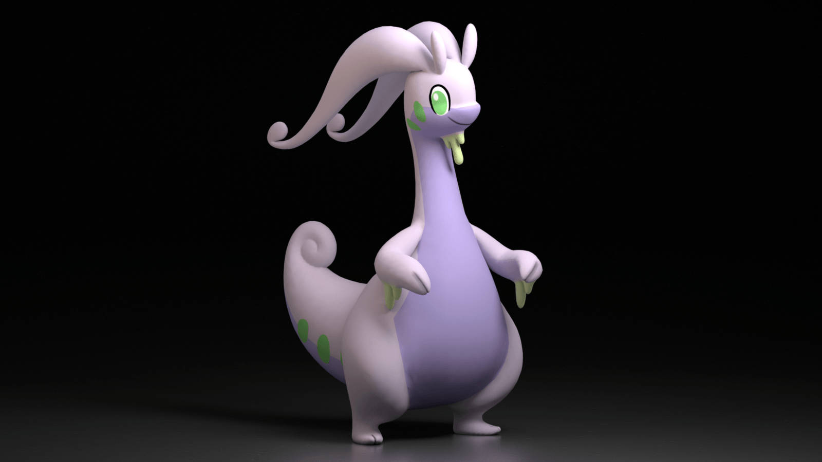 Goodra, purple, white, HD Desktop Wallpaper