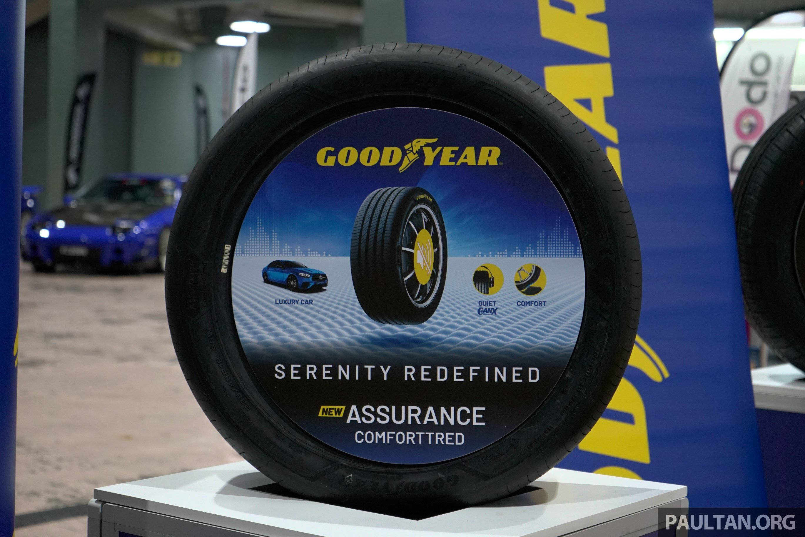 Goodyear, auto show, large tire, 2K Desktop Wallpaper