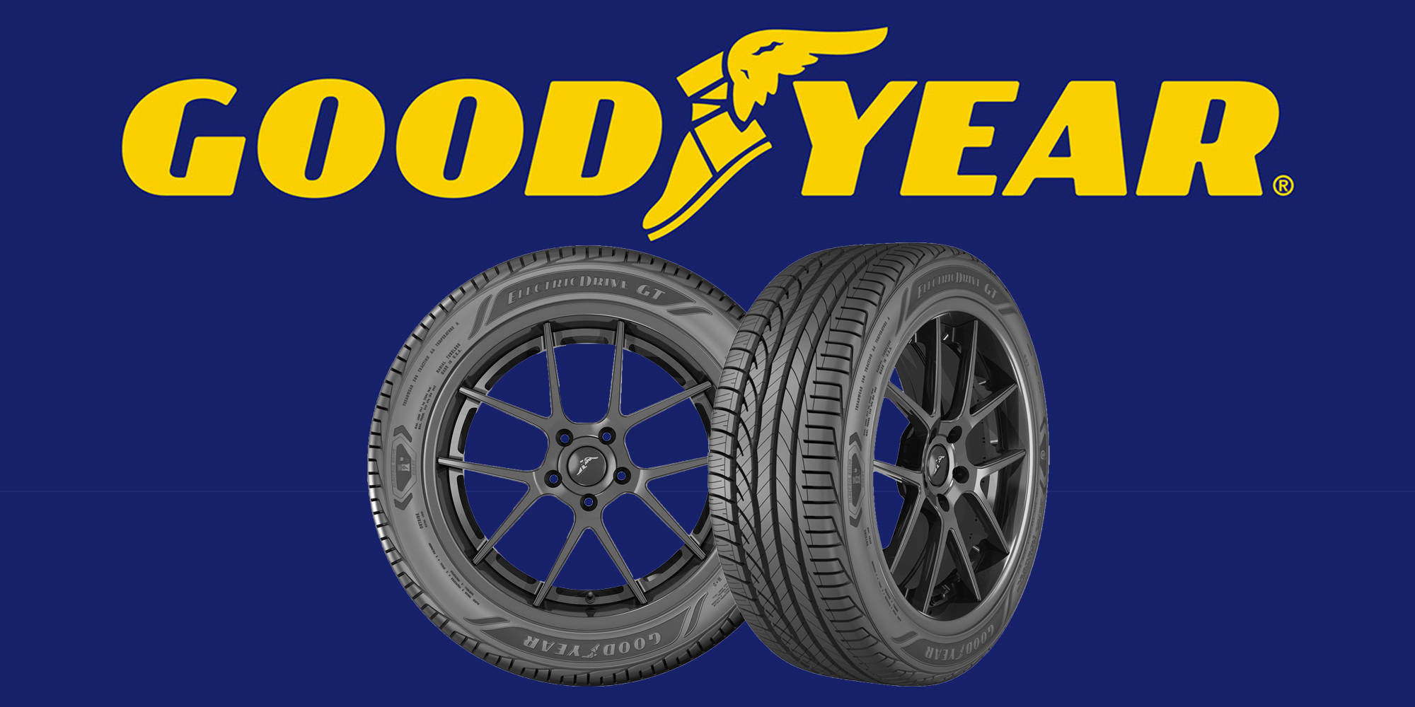 Goodyear, yellow Goodyear logo, black alloy wheels, Full HD Desktop Wallpaper