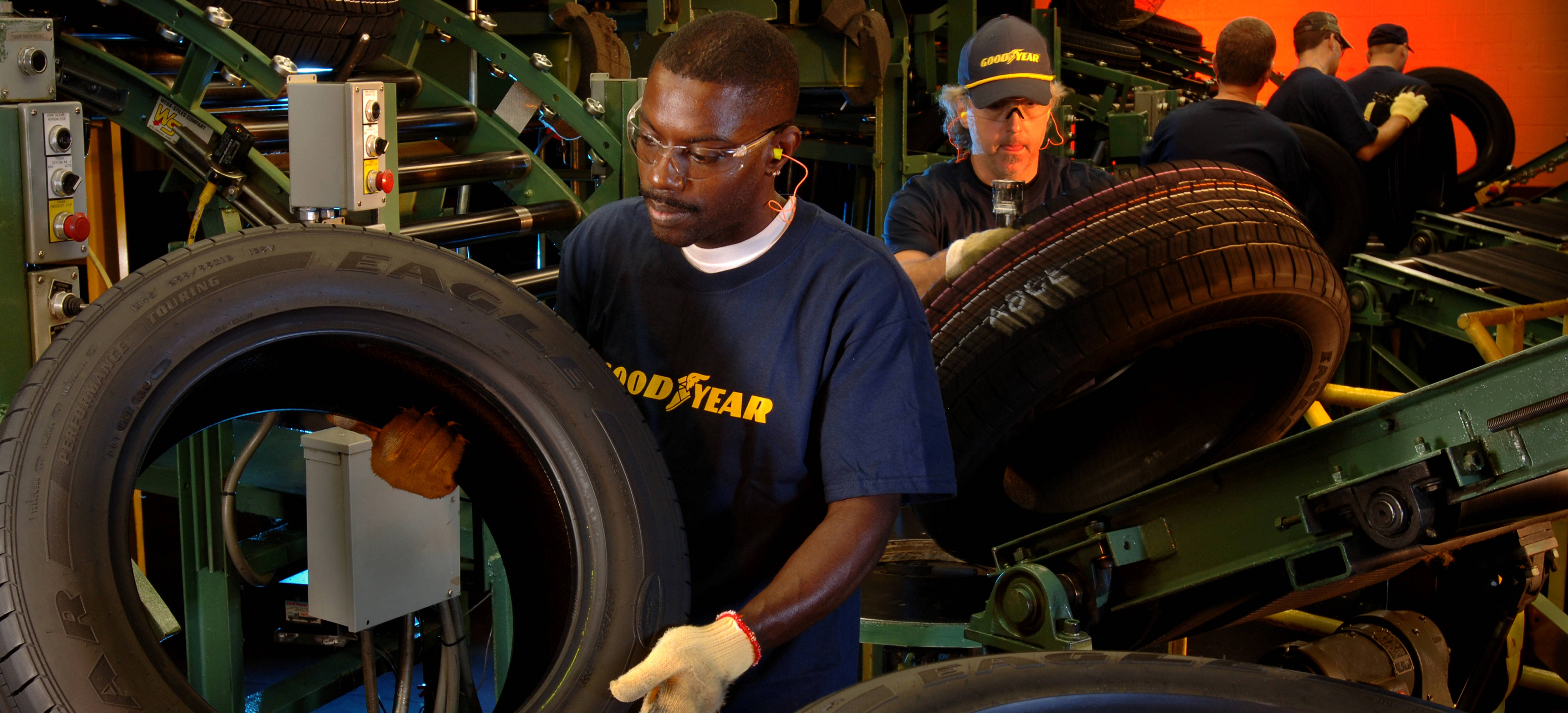 Goodyear, tire factory, assembly line, 4K Desktop Wallpaper