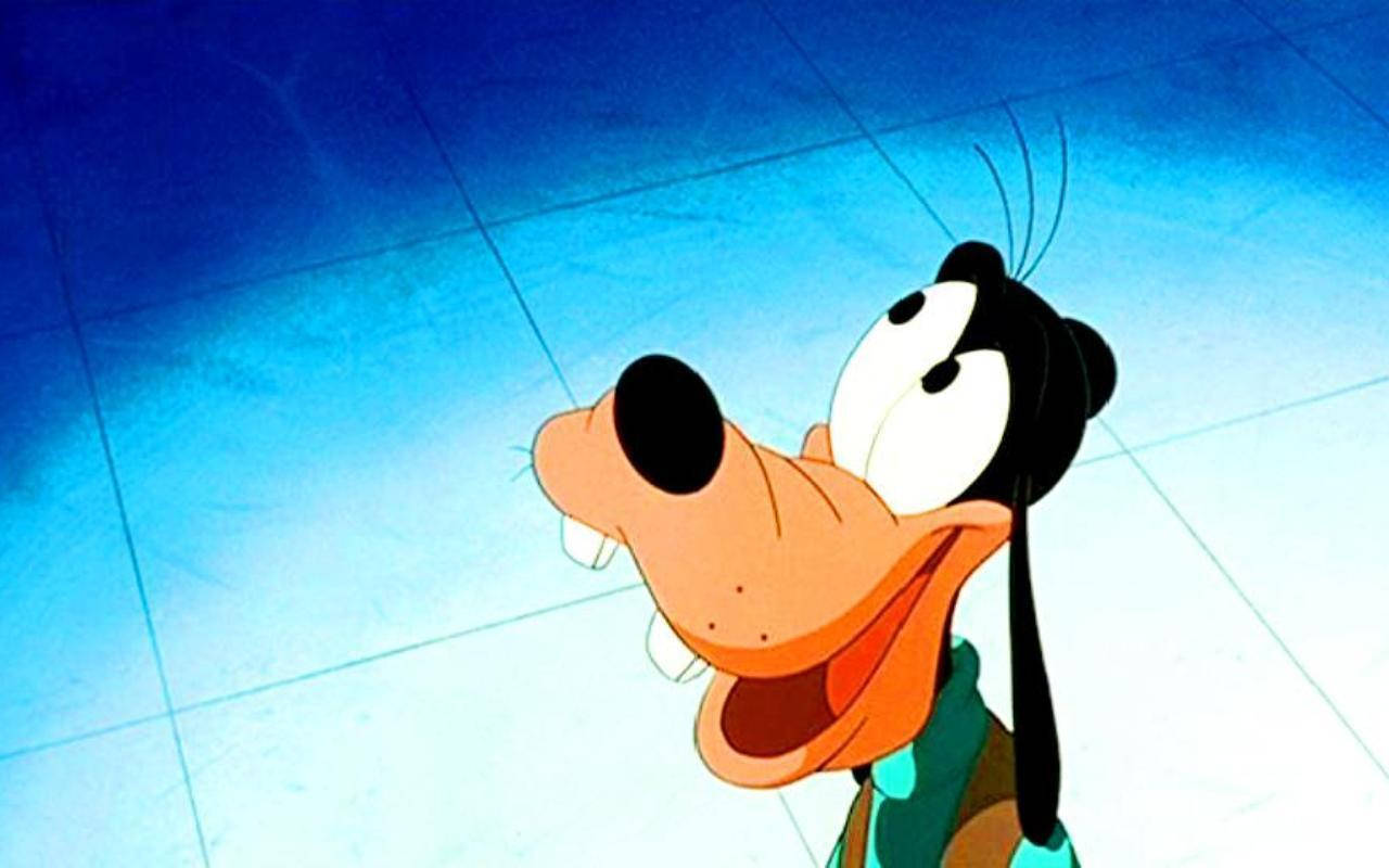 Goofy, blue tiled floor, cartoon dog, HD Desktop Wallpaper