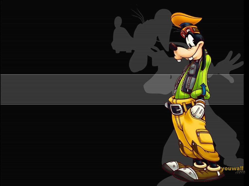 Goofy, explorer gear, dark background, SD Desktop Wallpaper