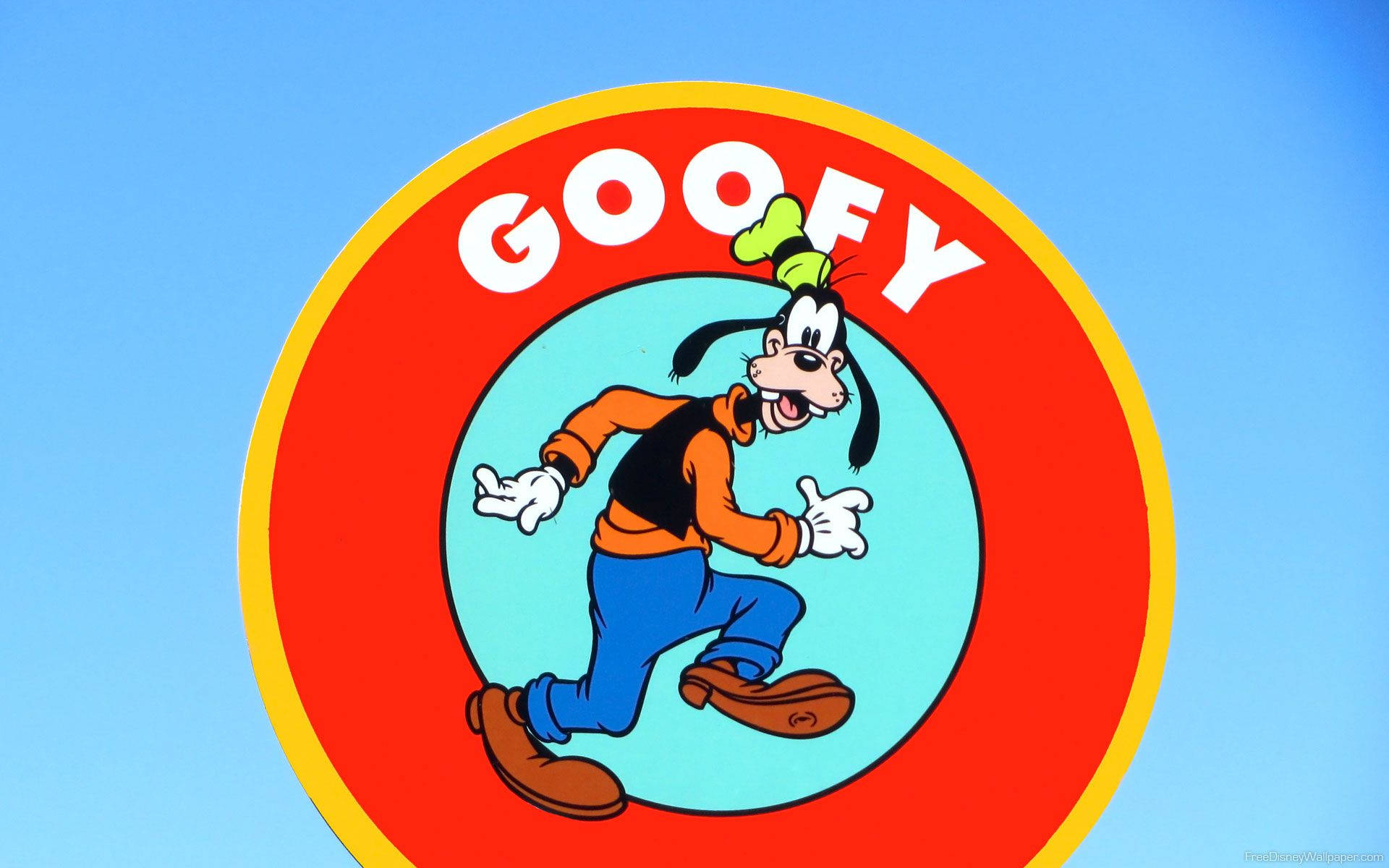 Goofy, huge doughnut, red circular sign, Full HD Desktop Wallpaper