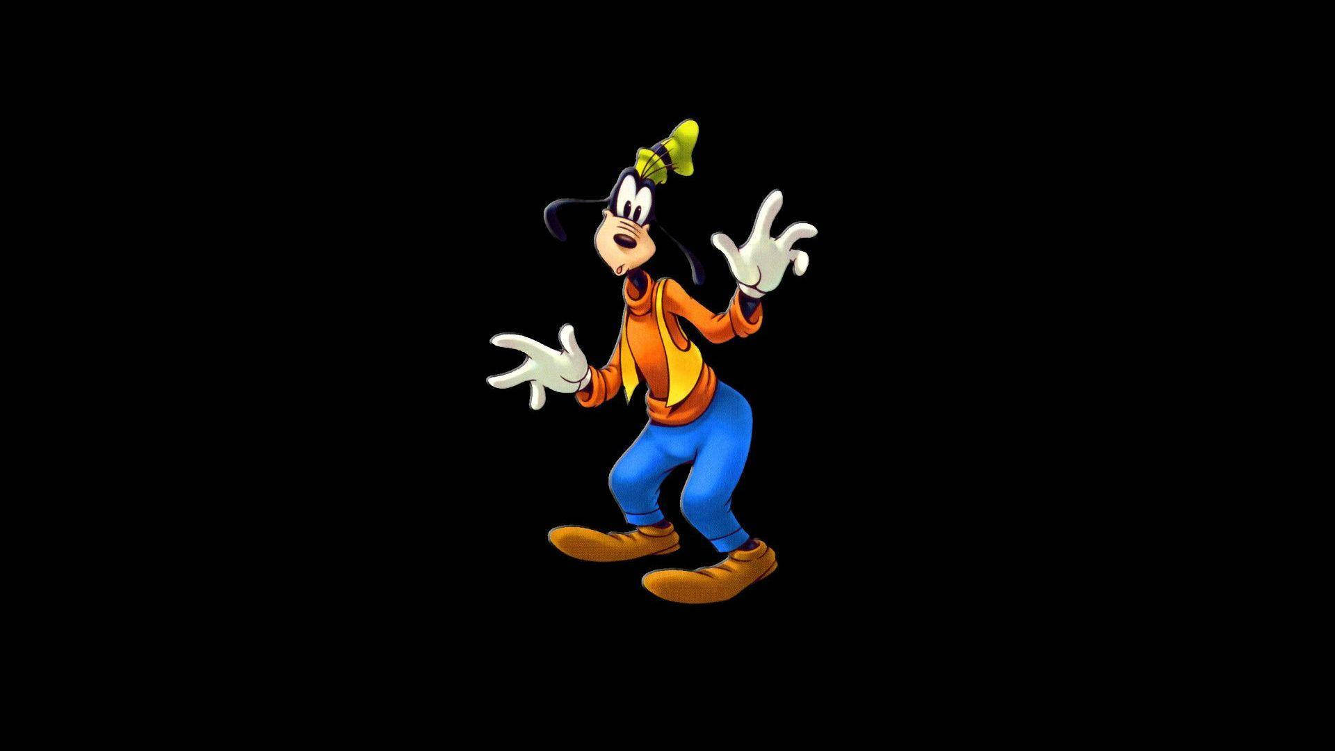 Goofy, orange shirt, blue pants, Full HD Desktop Wallpaper