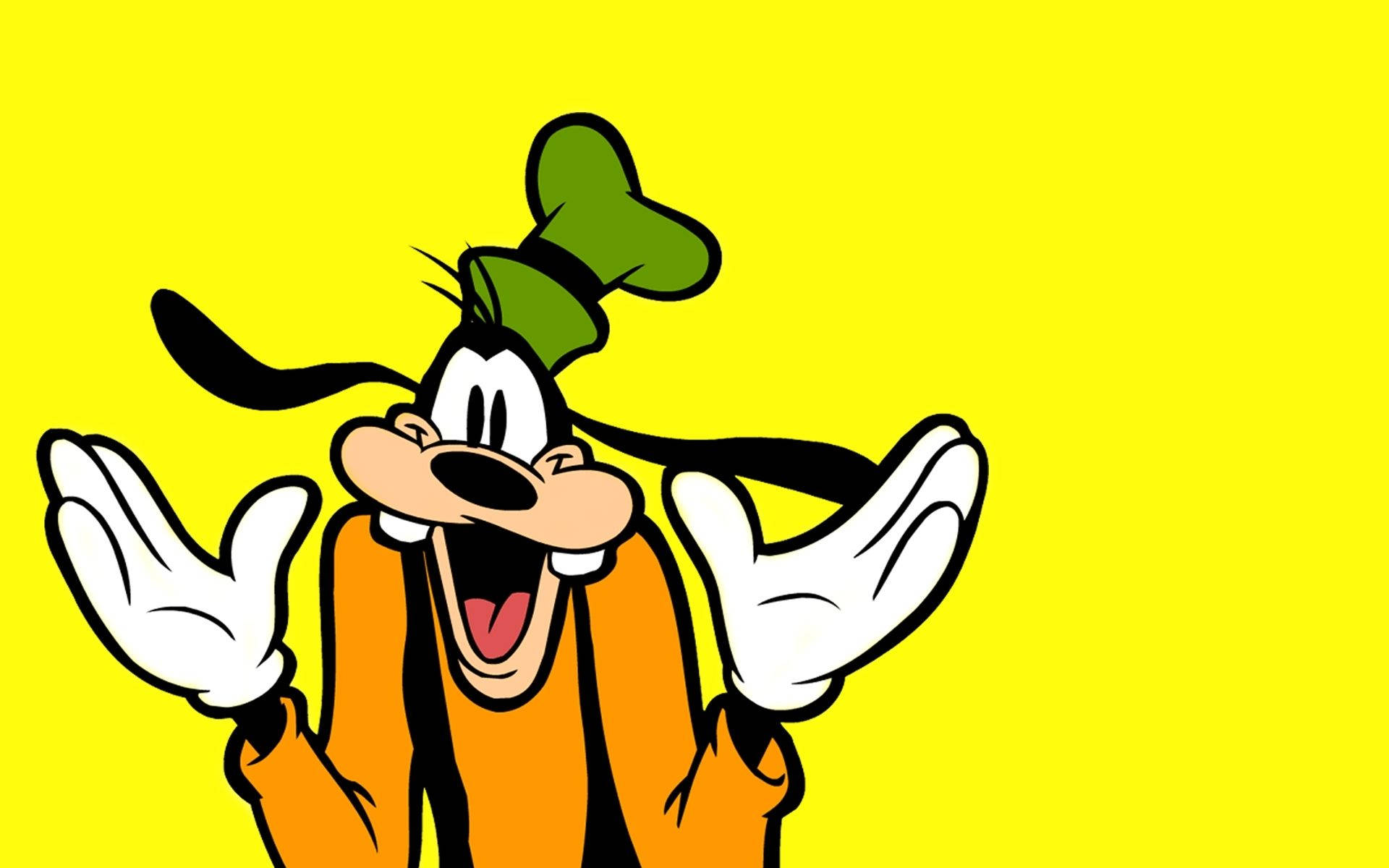 Goofy, green bowler hat, orange jacket, Full HD Desktop Wallpaper