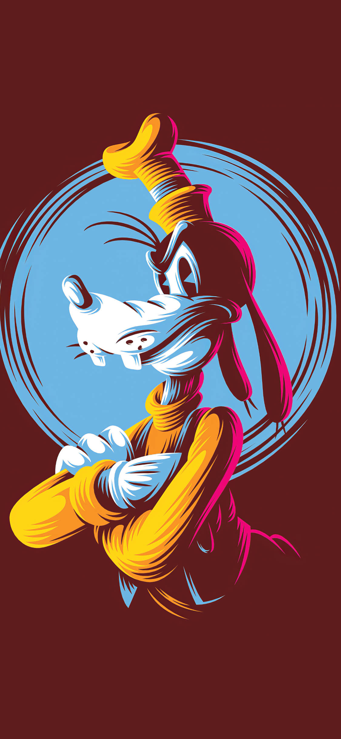 Goofy, iPhone X, vibrant yellow, Full HD Phone Wallpaper
