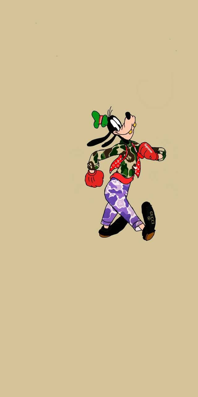 Goofy, festive camouflage outfit, red boxing gloves, HD Phone Wallpaper