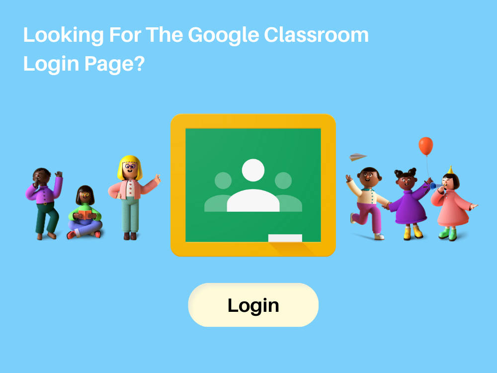 Google Classroom, digital device, bright blue background, SD Desktop Wallpaper