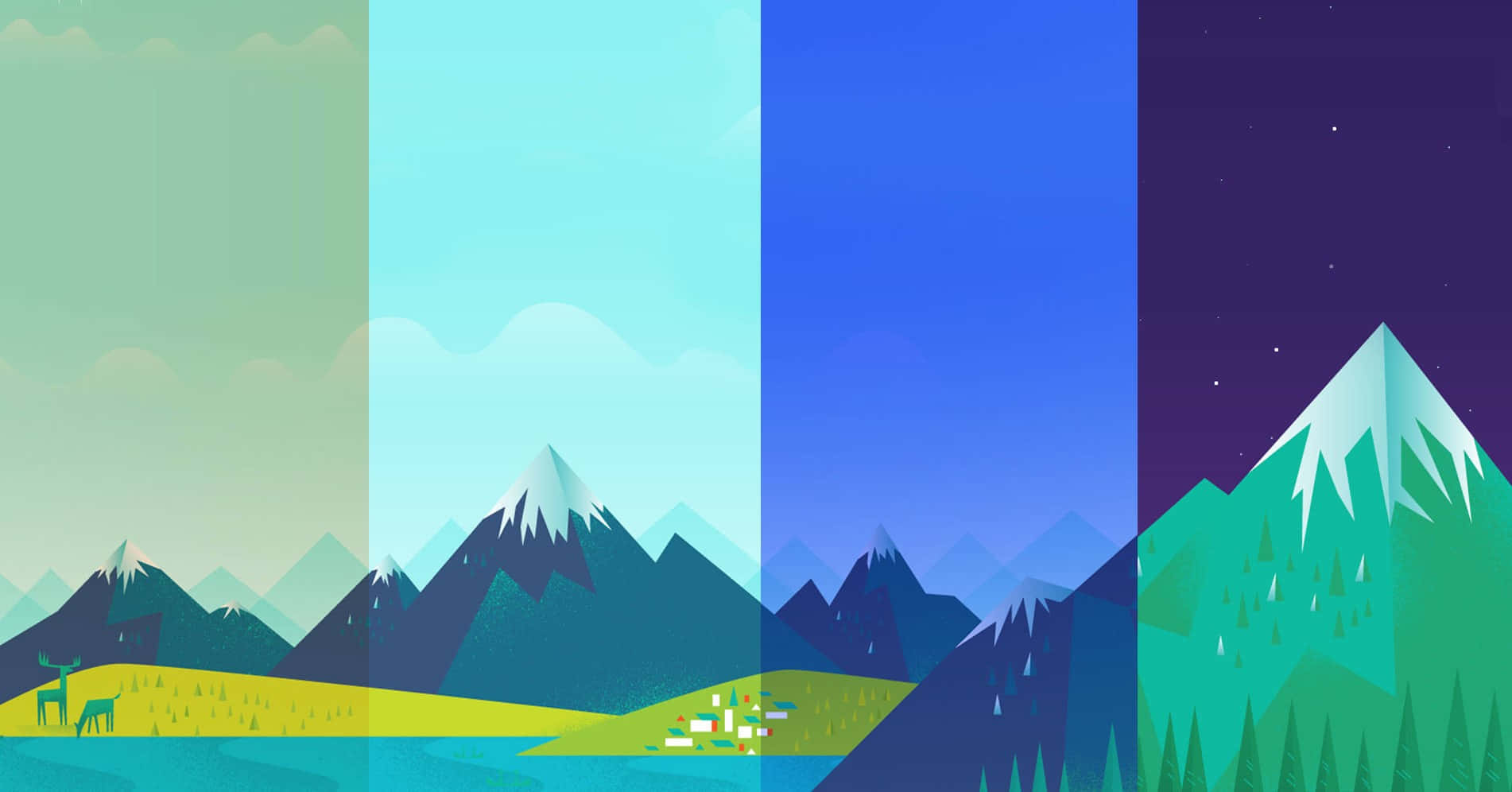 Google Desktop, mountain landscapes, dawn, HD Desktop Wallpaper