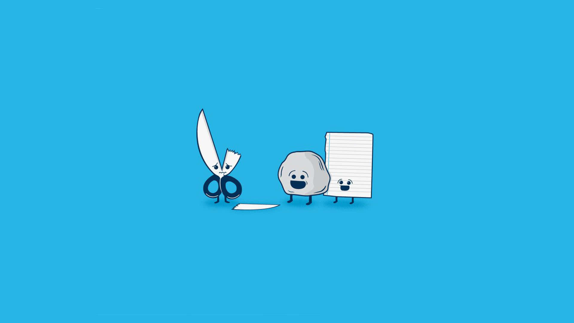 Google Desktop, cartoon office items, scissors, Full HD Desktop Wallpaper