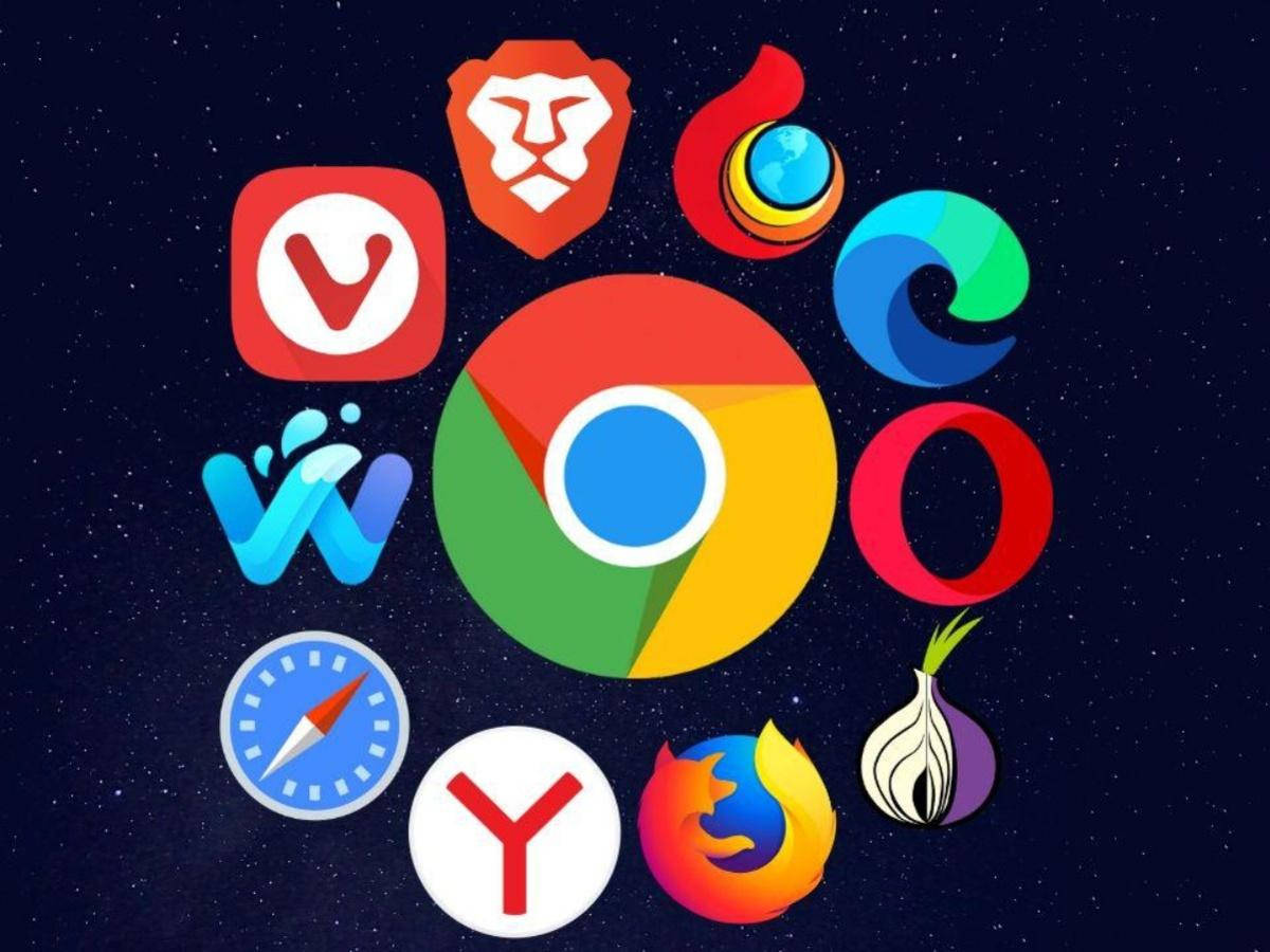 Google Browser, starry night sky, circular arrangement, SD Desktop Wallpaper