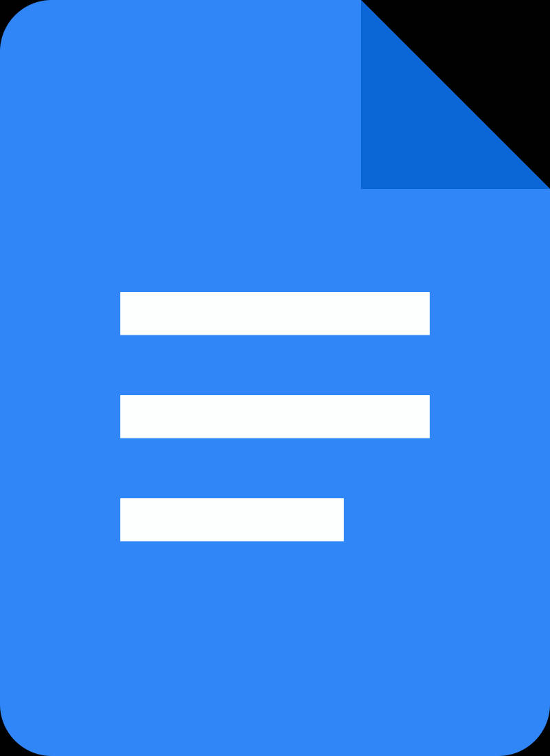 Google Docs, blue document icon, white horizontal lines, SD Phone Wallpaper