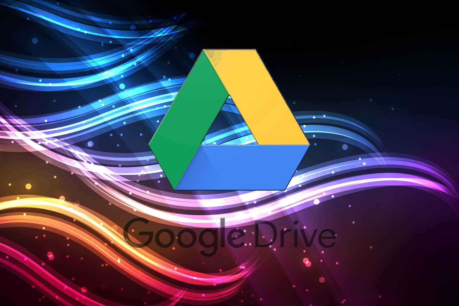Google Drive, vibrant abstract background, glowing rainbow waves, Full HD Desktop Wallpaper